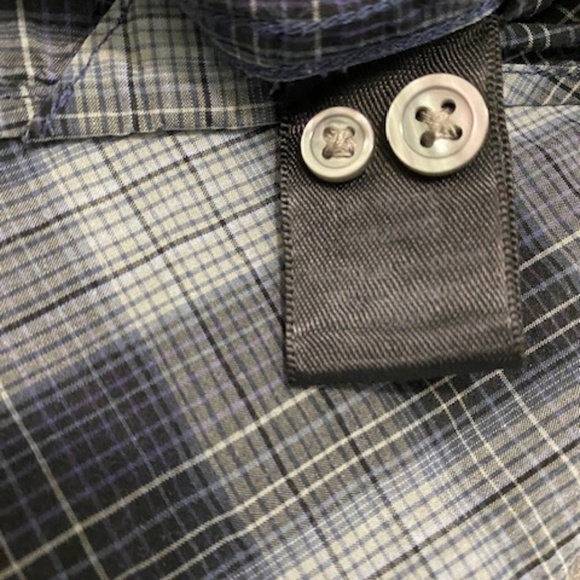 John Varvatos Blue Plaid Button Up Shirt Size XL - Picture 7 of 7